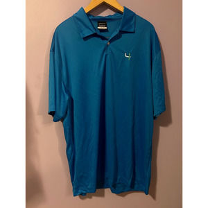 Nike Golf Mens Dri-Fit Logo Activewear Short Sleeve Blue Polo Shirt Extra Large